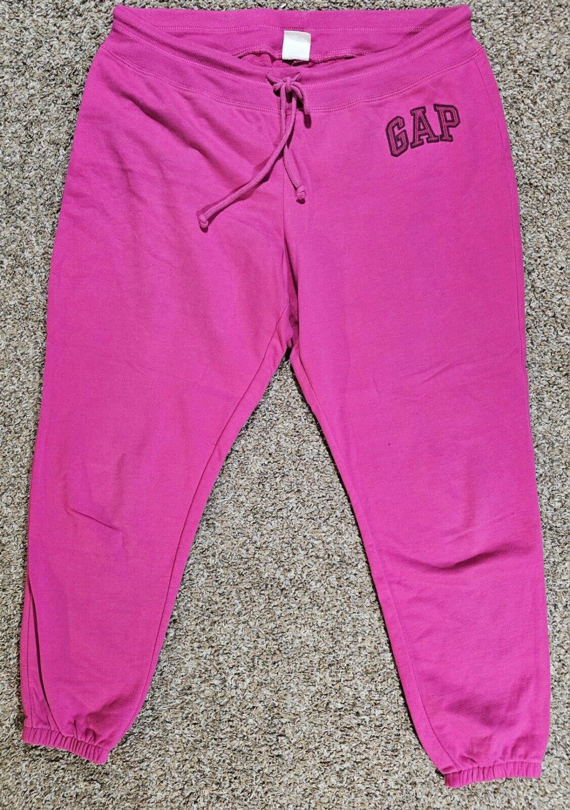 Gap Gap Women Hot Pink Cozy Cotton Blend Drawstring Sweatpants L Size 36" / US 14 / IT 50 - 1 Thumbnail