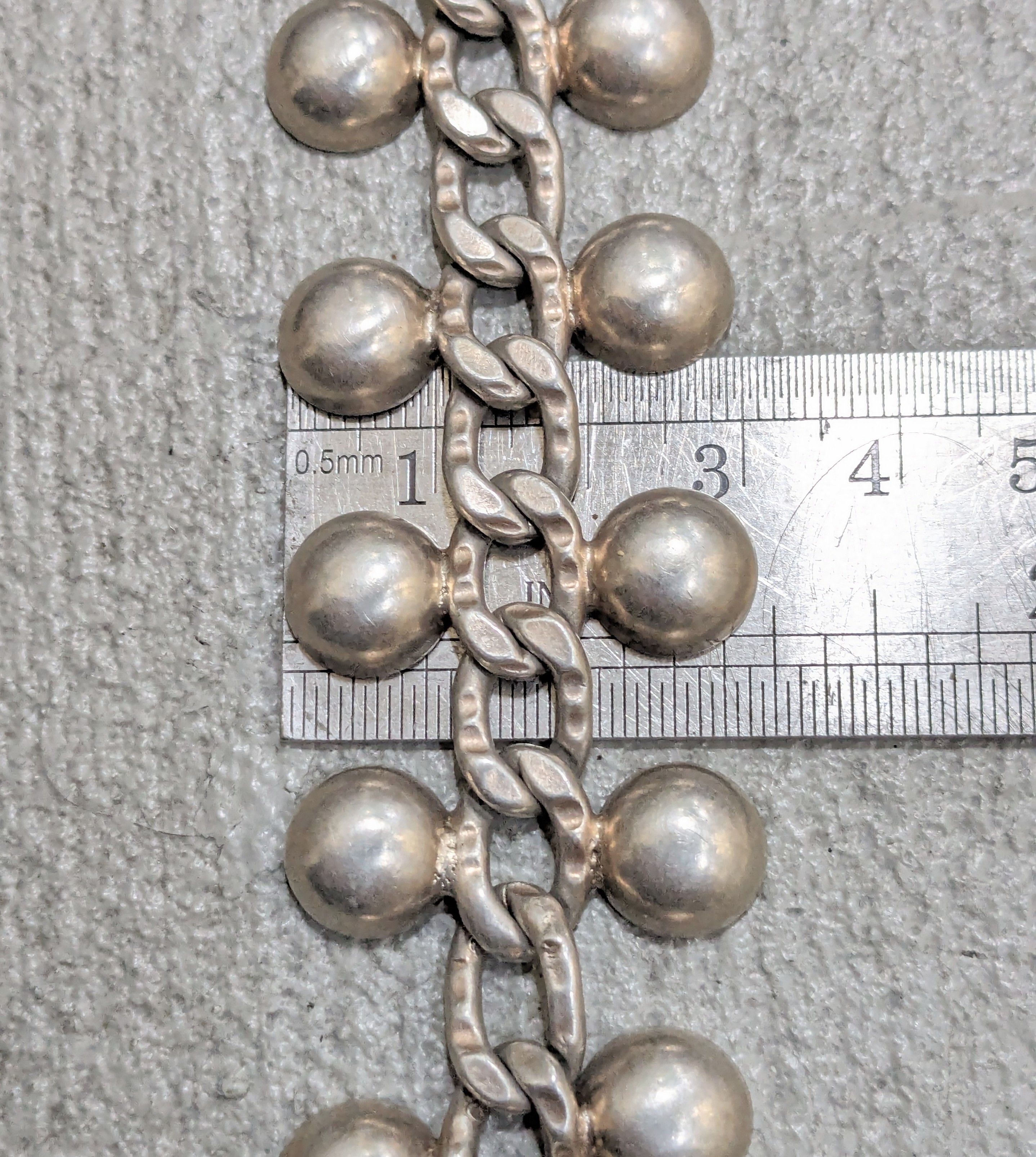 Jewelry Vintage Sterling Silver Bracelet Cuban Chain Charm Link Size ONE SIZE - 12 Thumbnail