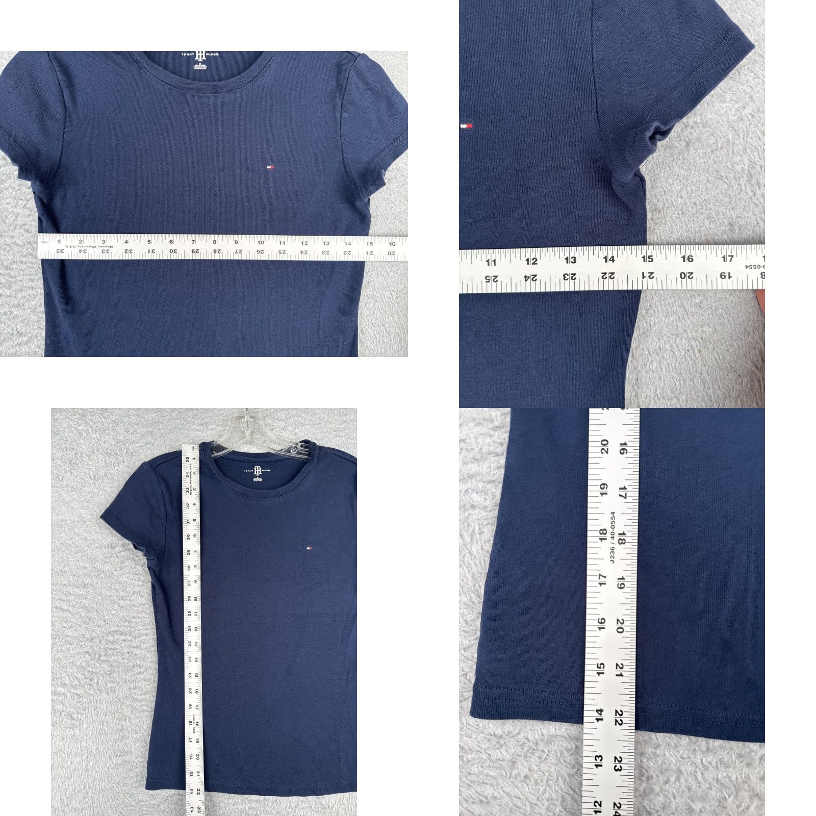 Tommy Hilfiger Tommy Hilfiger Shirt Junior Medium Blue Crew Neck Cotton Knit Short Sleeve Size M / US 6-8 / IT 42-44 - 8 Thumbnail