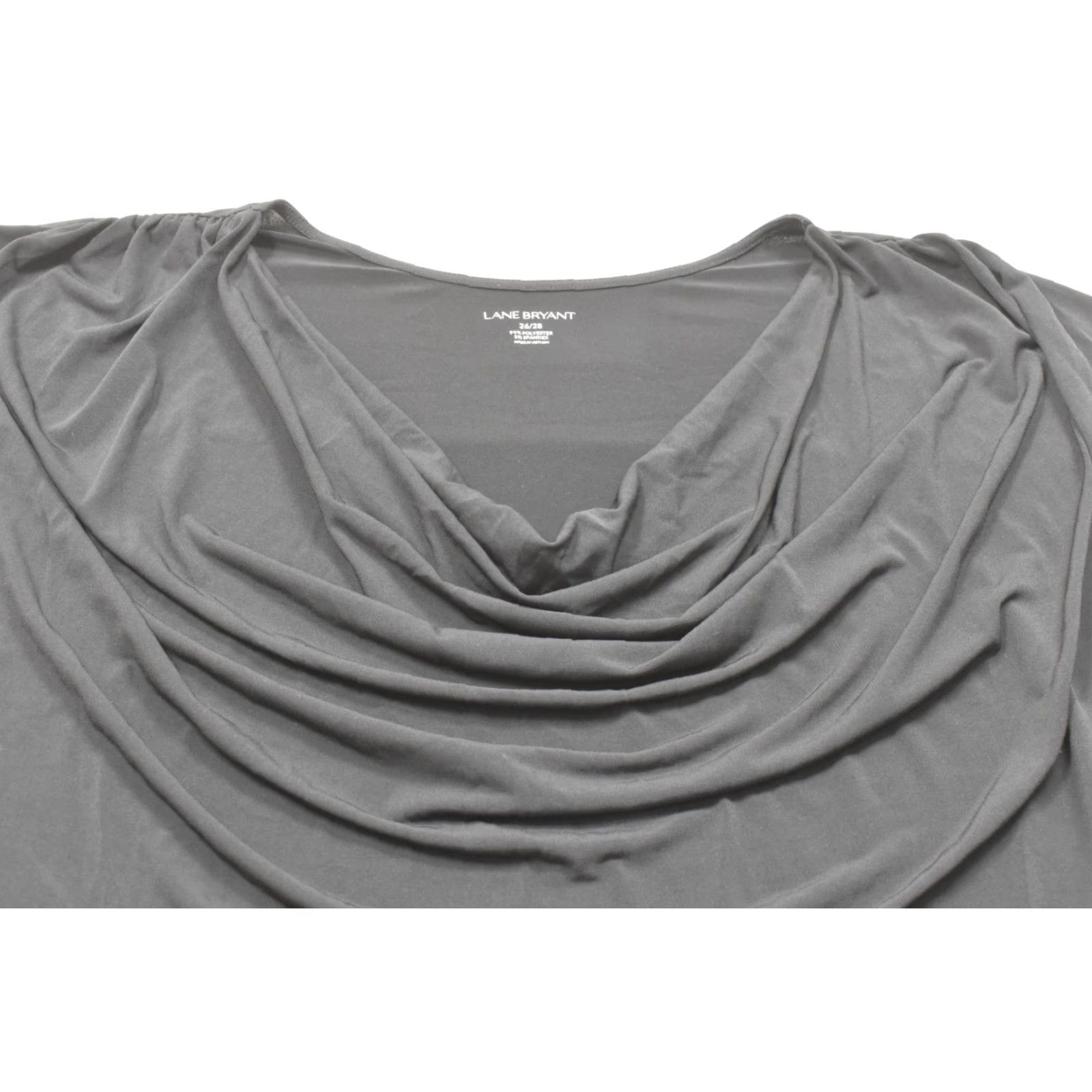 Vintage Lane Bryant Blouse Shirt Sleeveless Cowl Neck Ruched Knit Black 28 Plus Women Size 4XL / US 24-26 - 7 Thumbnail