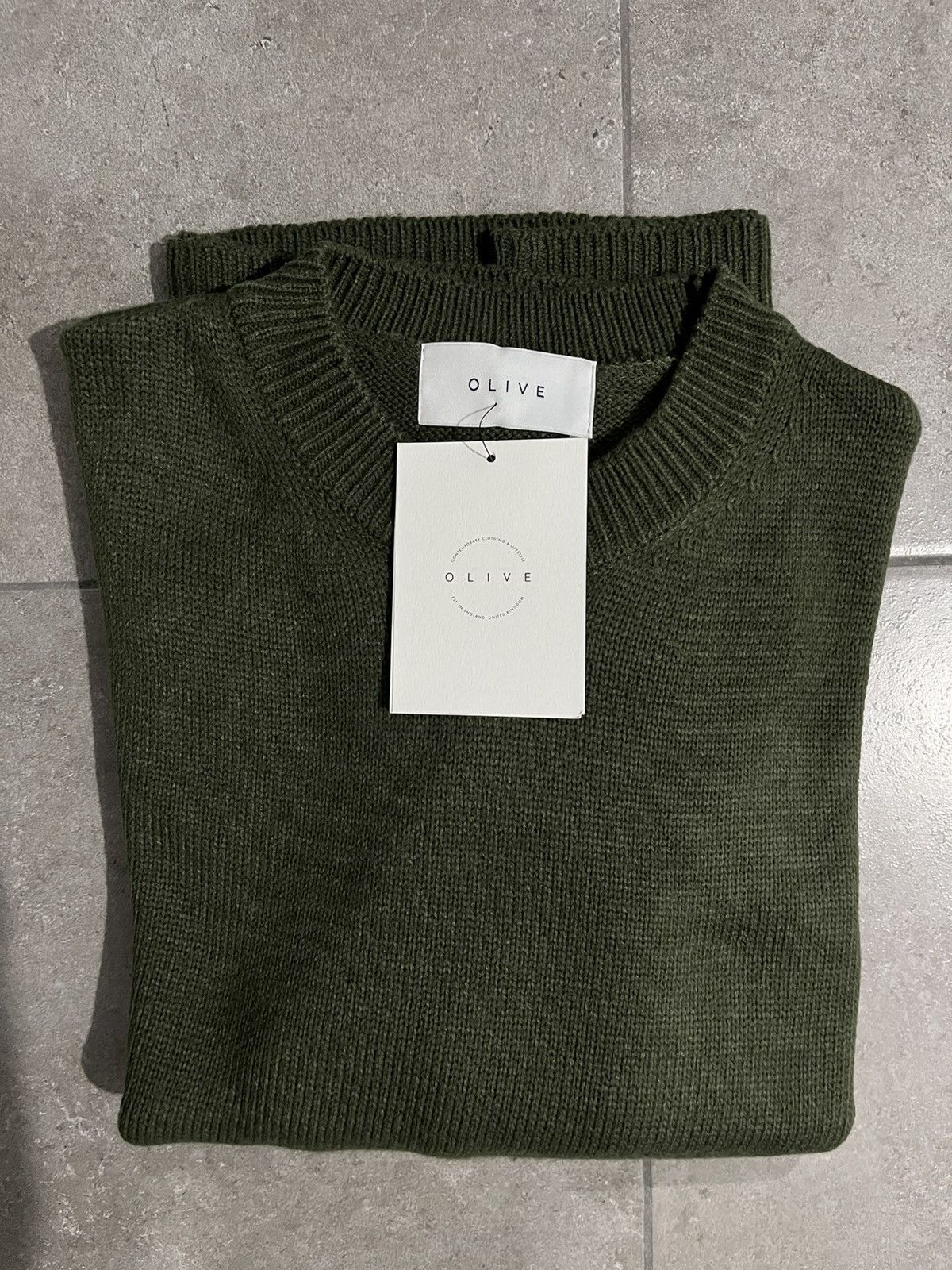Olive Olive Clothing Crew-Neck Knit Jumper - Khaki (One Size) Size US L / EU 52-54 / 3 - 2 Thumbnail