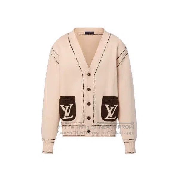 Louis Vuitton Louis Vuitton Tyler co-branded cream intarsia knit cardiga Size US M / EU 48-50 / 2 - 7 Thumbnail