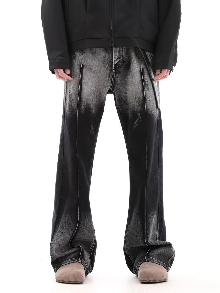 Jean Water-washed gradient black-gray jeans Size US 32 / EU 48 - 3 Thumbnail
