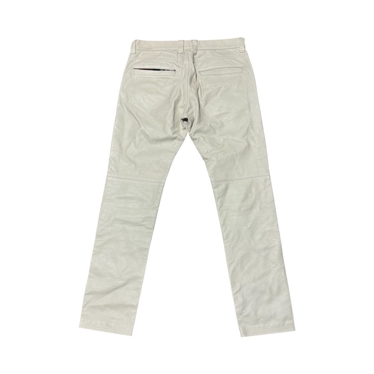 Blackmeans BLACKMEANS X FLAGSTUFF WHITE BANDANA LEATHER BIKER PANTS Size US 32 / EU 48 - 3 Thumbnail