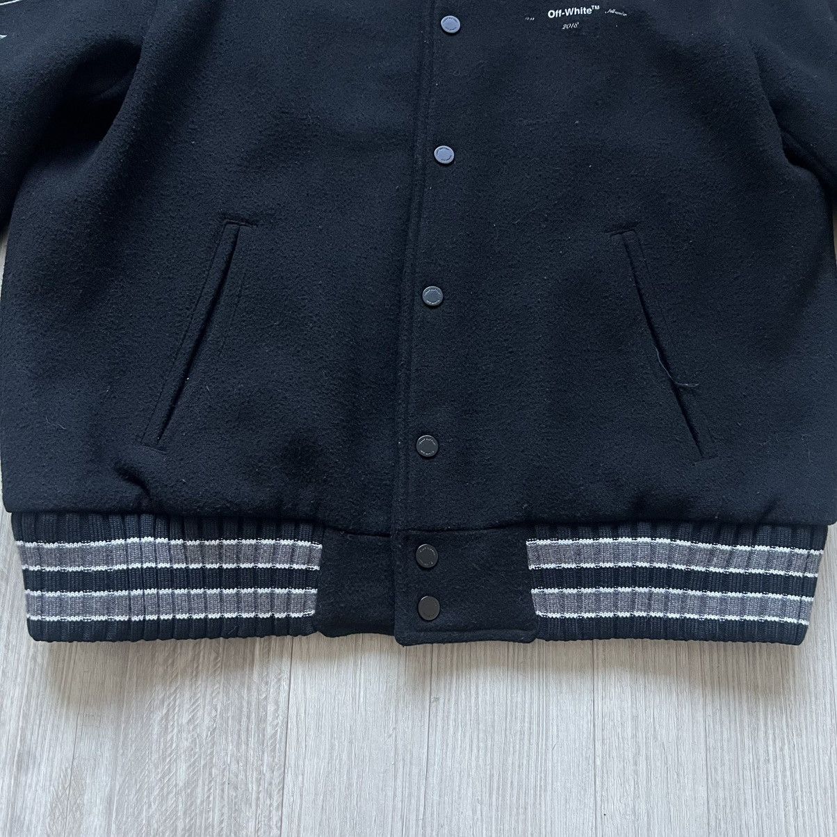 Off-White Off-White FW18 3-D Wool Varsity Jacket Size US L / EU 52-54 / 3 - 9 Thumbnail