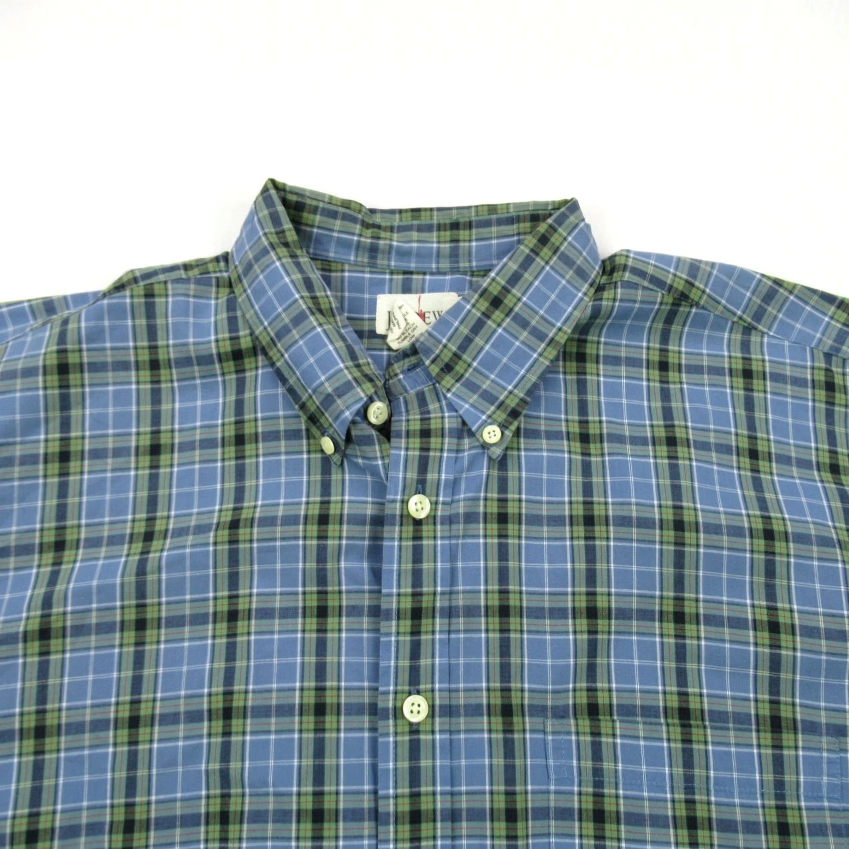 J.Crew VINTAGE J.Crew Shirt Mens Long Sleeve Blue Green Plaid Button Down Size US L / EU 52-54 / 3 - 2 Thumbnail