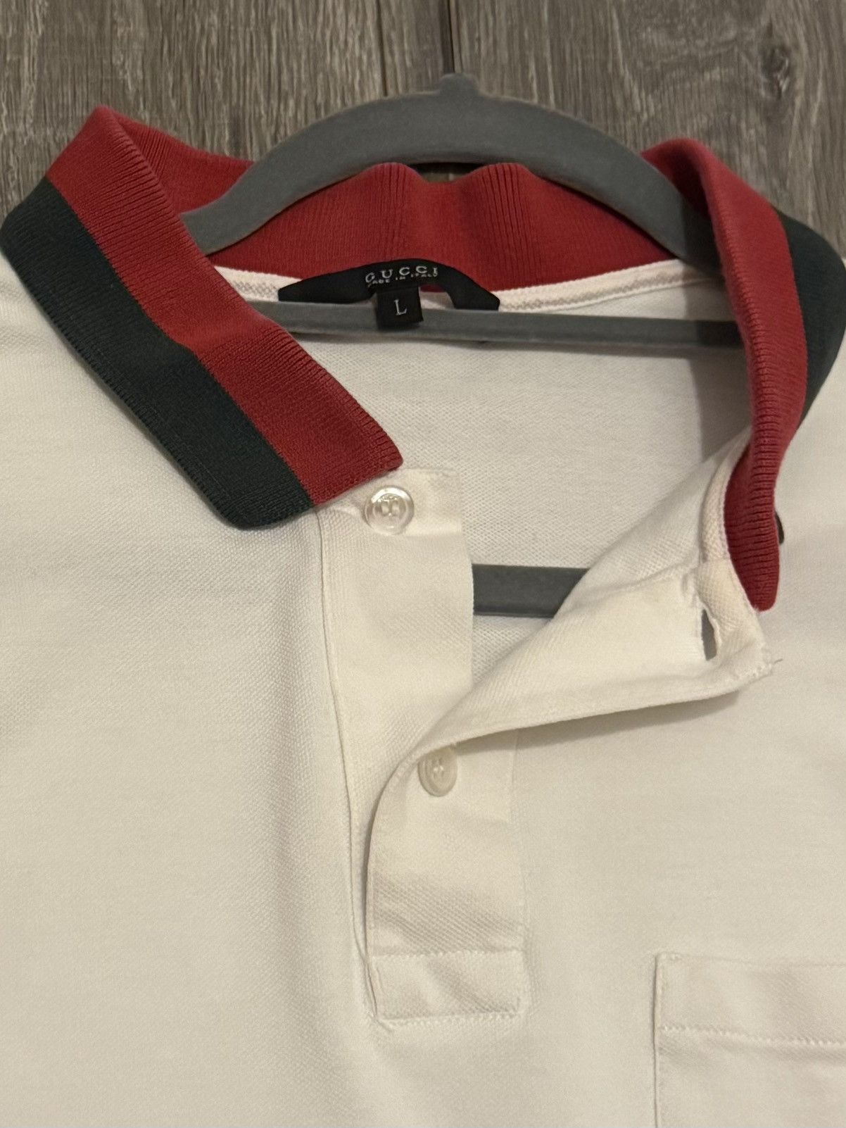 Gucci × Vintage Gucci polo shirt size Large web collar Size US L / EU 52-54 / 3 - 2 Thumbnail