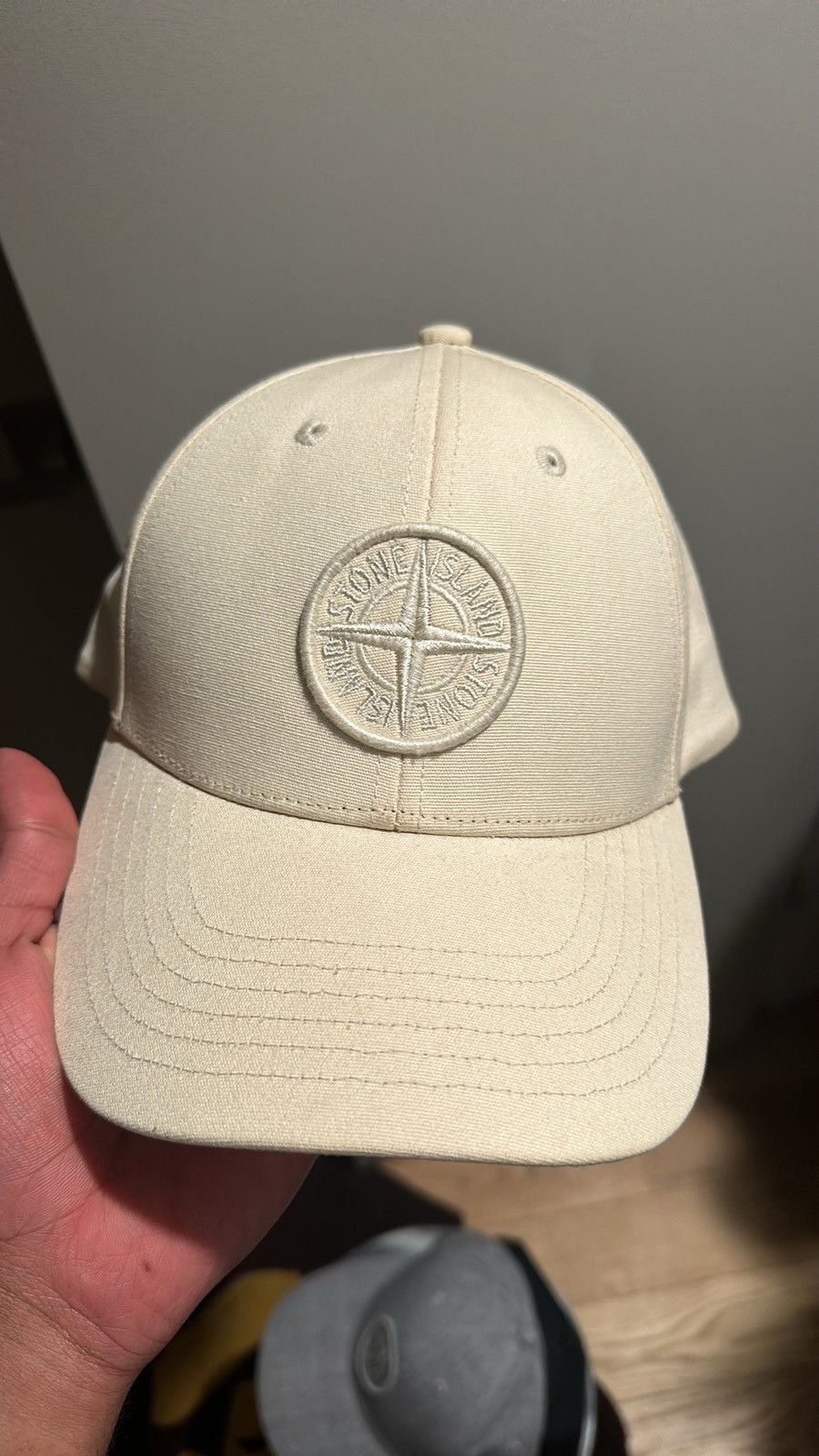 image of Stone Island Hat Cap in Cream, Men's