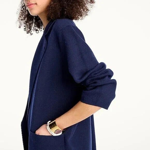 J.Crew J. Crew Women Small Blue Eloise Cardigan Knit Blazer Jacket Size S / US 4 / IT 40 - 2 Thumbnail