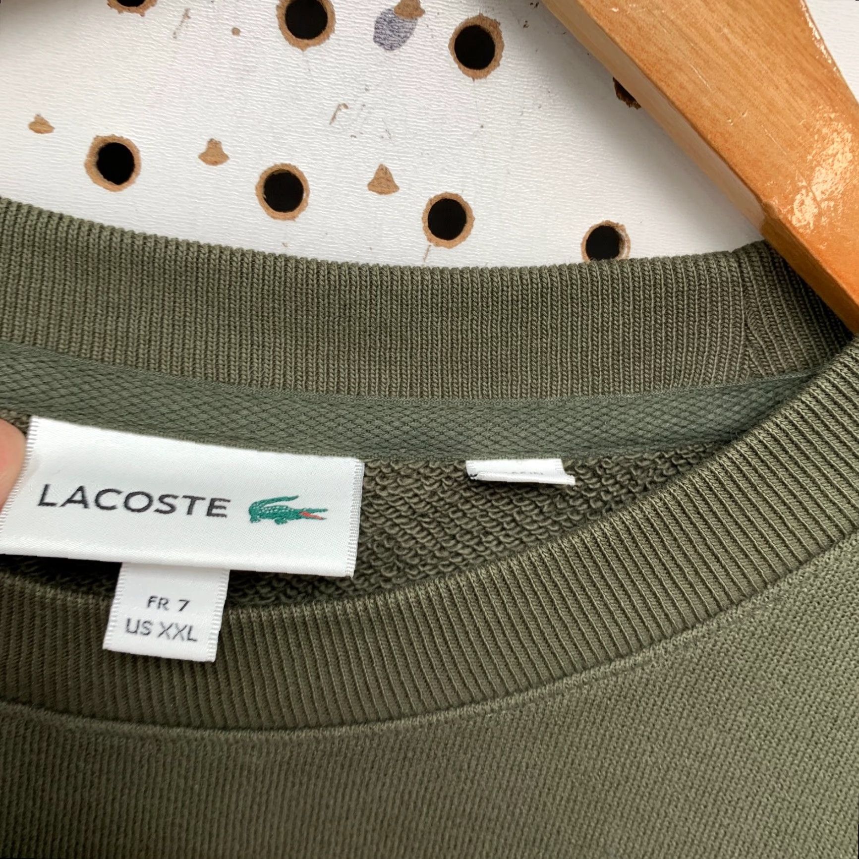 Lacoste Lacoste Sweatshirt Mens 2XL Olive Green Fleece Crewneck Pullover Striped Cotton Winter 2XL Mens Green Lacoste Sweatshirt Size US XXL / EU 58 / 5 - 2 Thumbnail