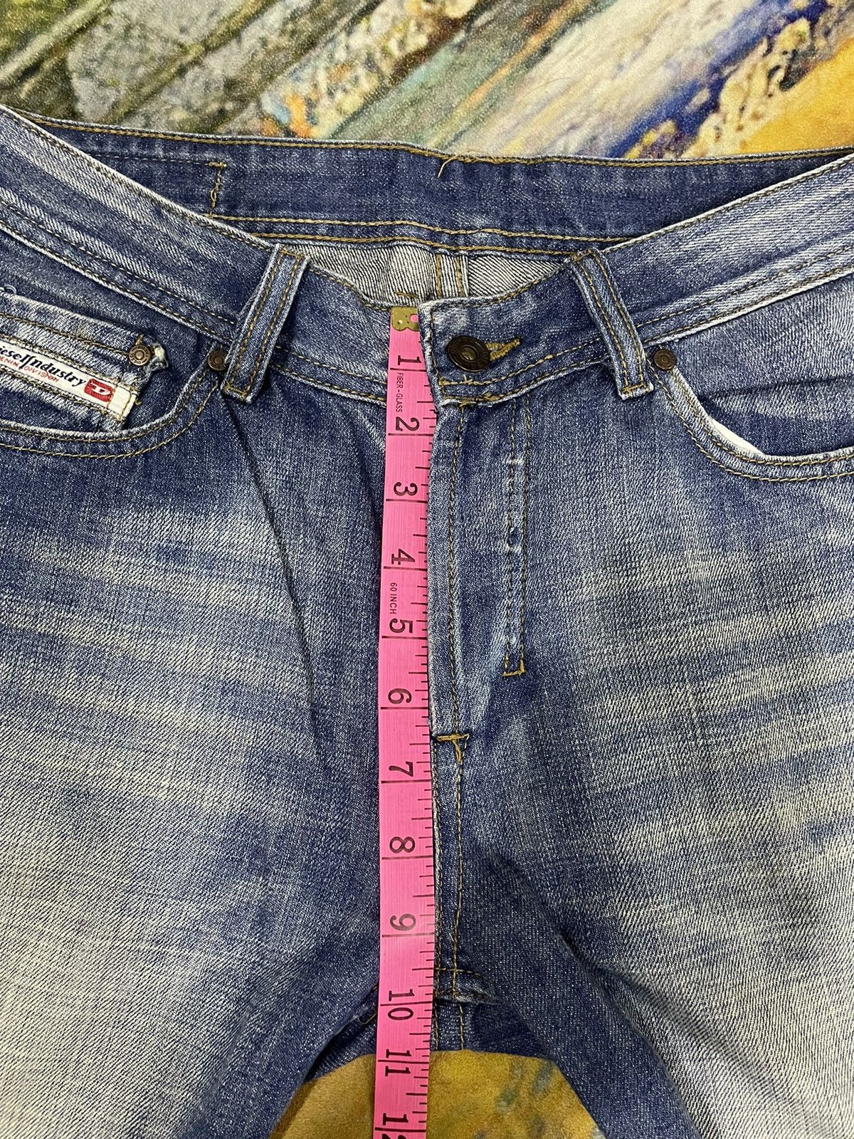 Diesel Black Gold Vintage Y2K Diesel Thrashed Flare Denim Pants Size US 31 - 20 Thumbnail
