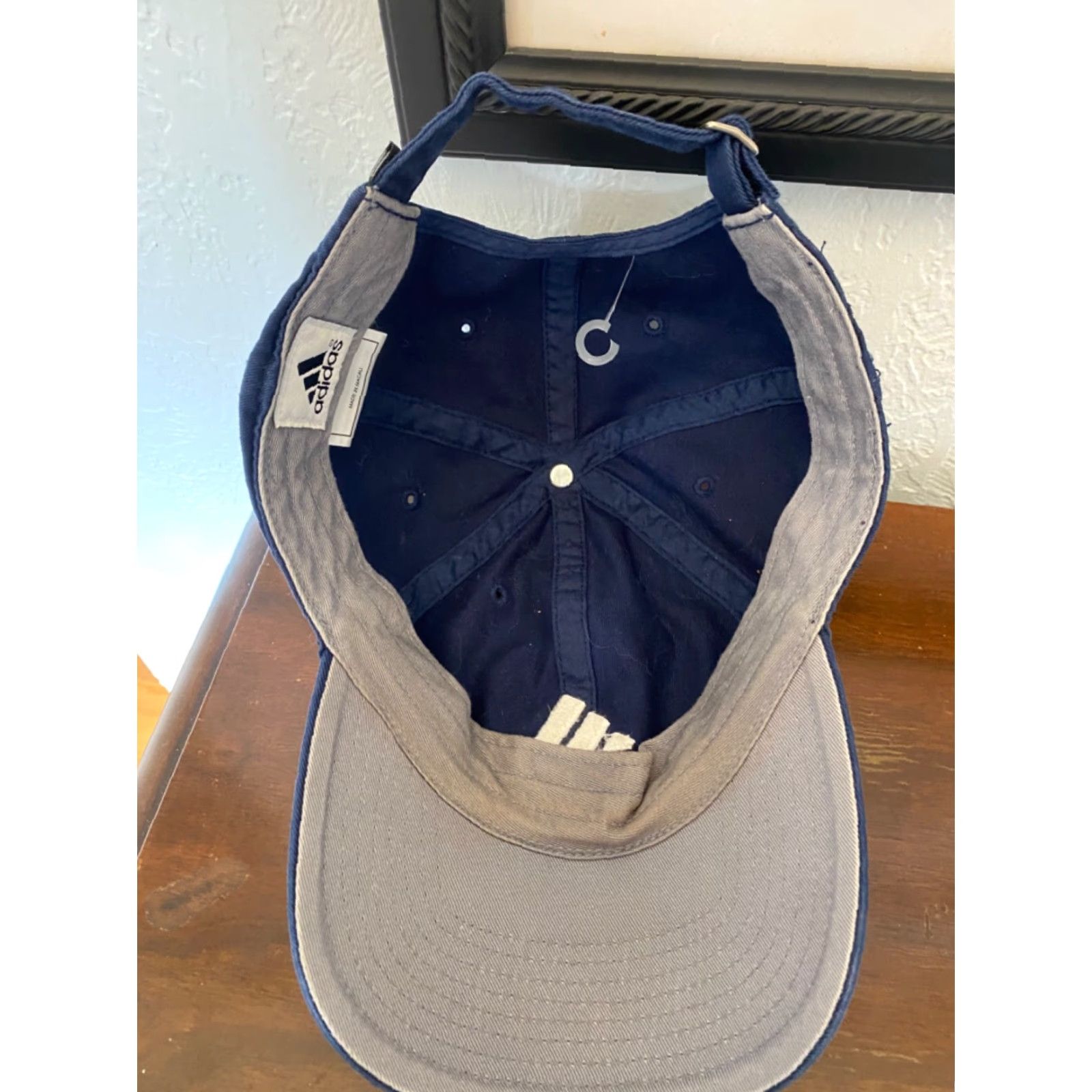 Adidas VINTAGE Adidas Baseball Cap 90s Logo Adjustable Blue White Hat Mens Cap/Strapback Cotton Outdoor Indoor Size ONE SIZE - 4 Thumbnail