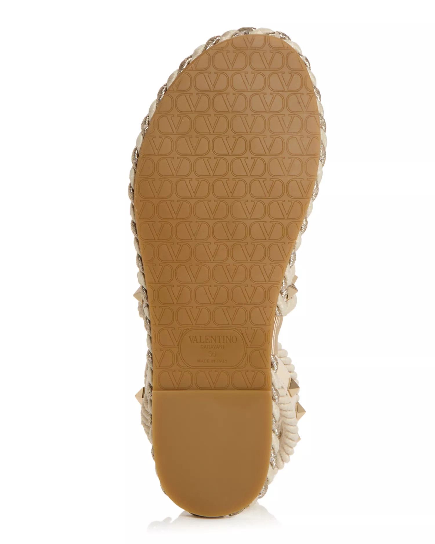 Valentino os11x0126 Rockstud Espadrille Sandals in Ivory Size US 7 / IT 37 - 2 Thumbnail