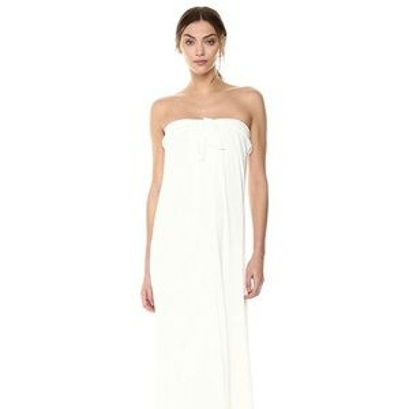 Halston Heritage Halston Heritage Strapless Tie Front Gown in Chalk - Size 4 Size S / US 4 / IT 40 - 1 Thumbnail