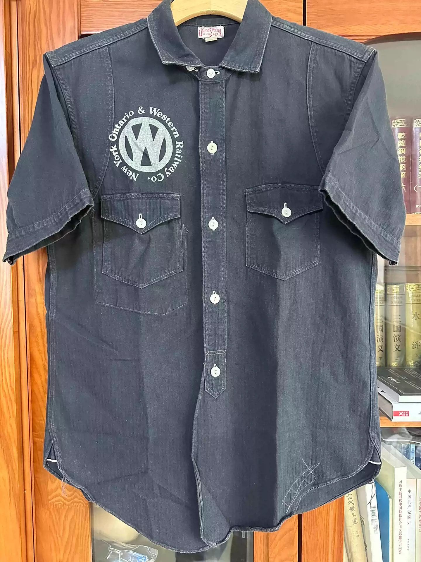 image of Freewheelers Half Sleeve Shirt in Black, Men's (Size Large)