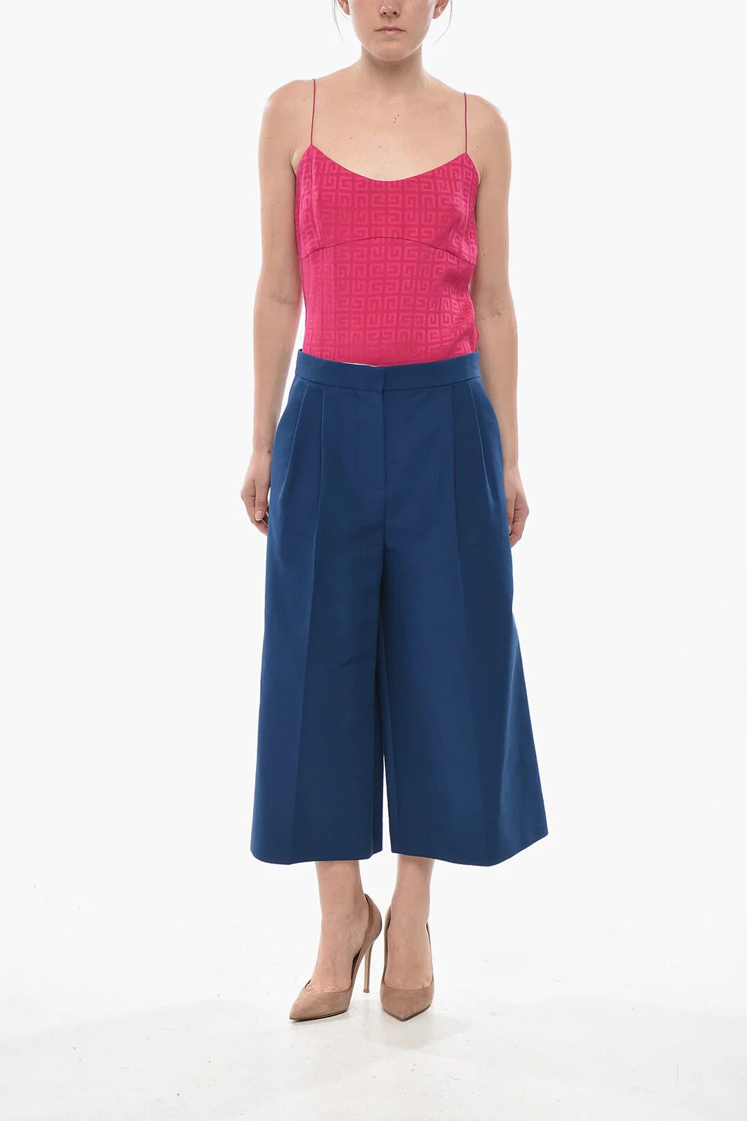 Marni og1mm0326 Cotton Gaucho Pant in Blue Size 30" / US 8 / IT 44 - 4 Thumbnail