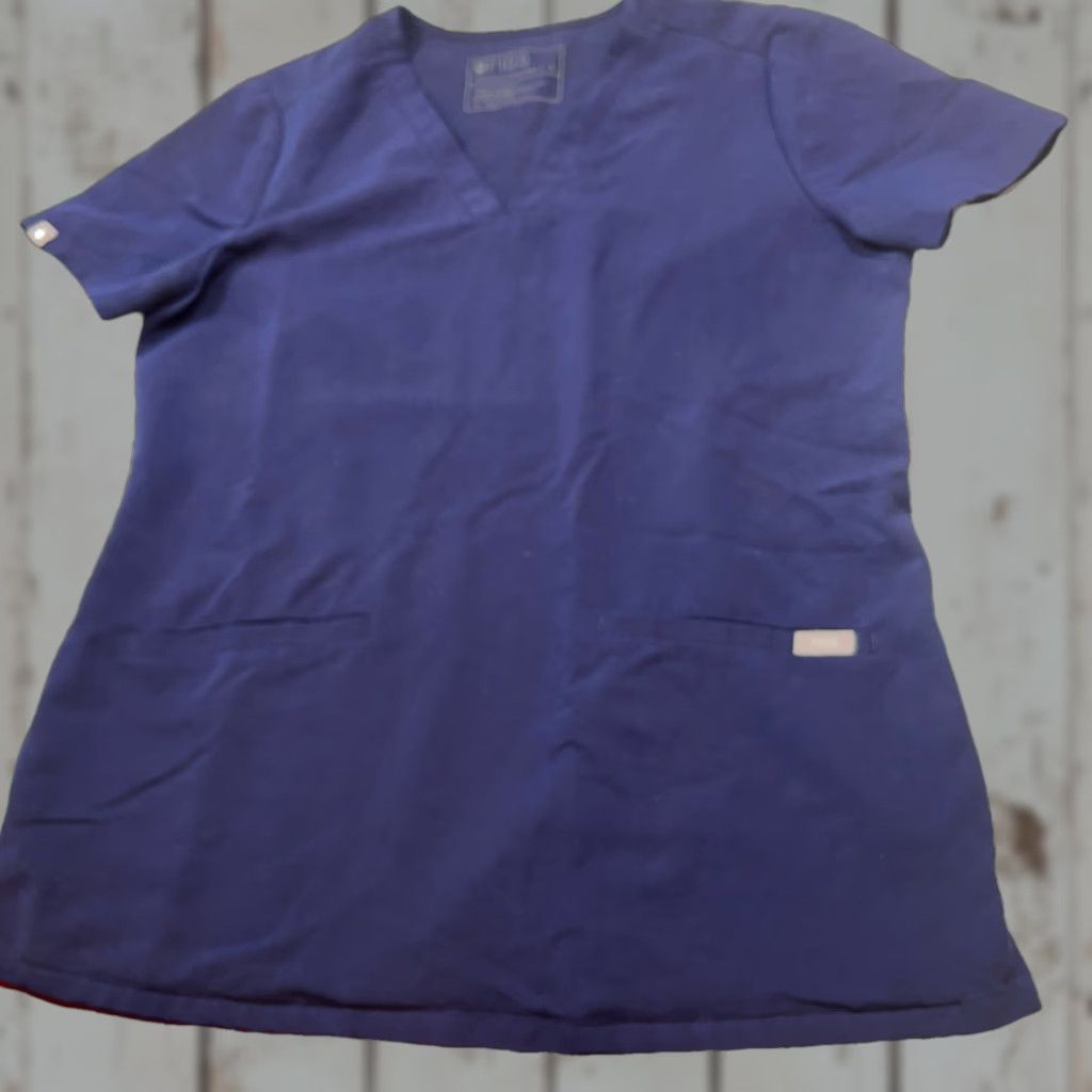 Vintage FIGS Scrub Top Shirt Womens Small Navy Casma Pocket Technical Collection V Neck Size S / US 4 / IT 40 - 1 Thumbnail