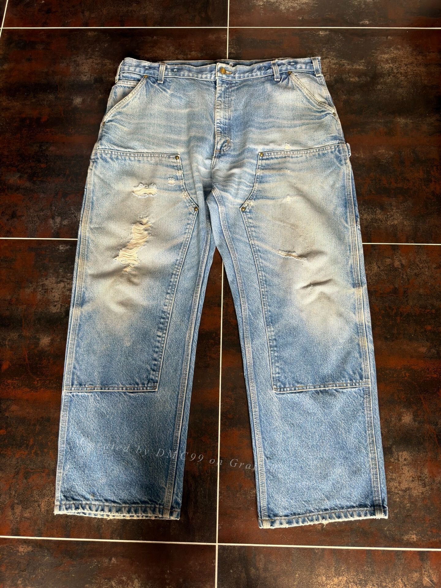 Vintage Vintage Carhartt B07 Denim Work Pants Size US 30 / EU 46 - 1 Thumbnail