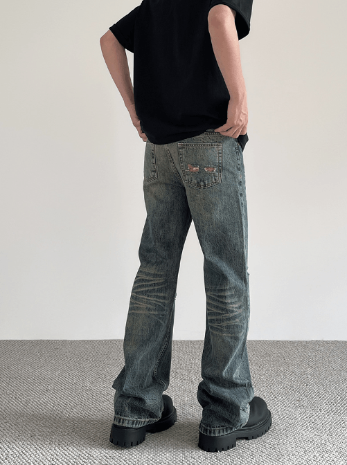 Japanese Brand × Vintage American high street retro distressed cleanfit ripped jeans Size US 32 / EU 48 - 5 Thumbnail