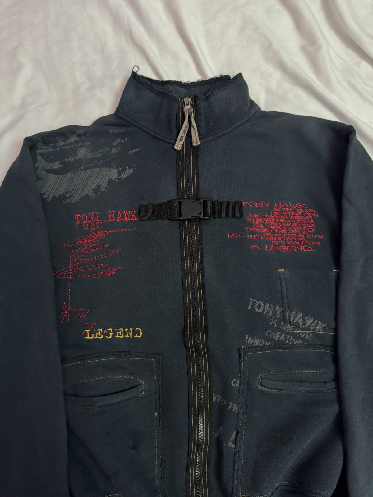 Tony Hawk 2000s Grunge Tony Hawk Skate Zip Up Sweater Jesse Pinkman Size US L / EU 52-54 / 3 - 2 Thumbnail