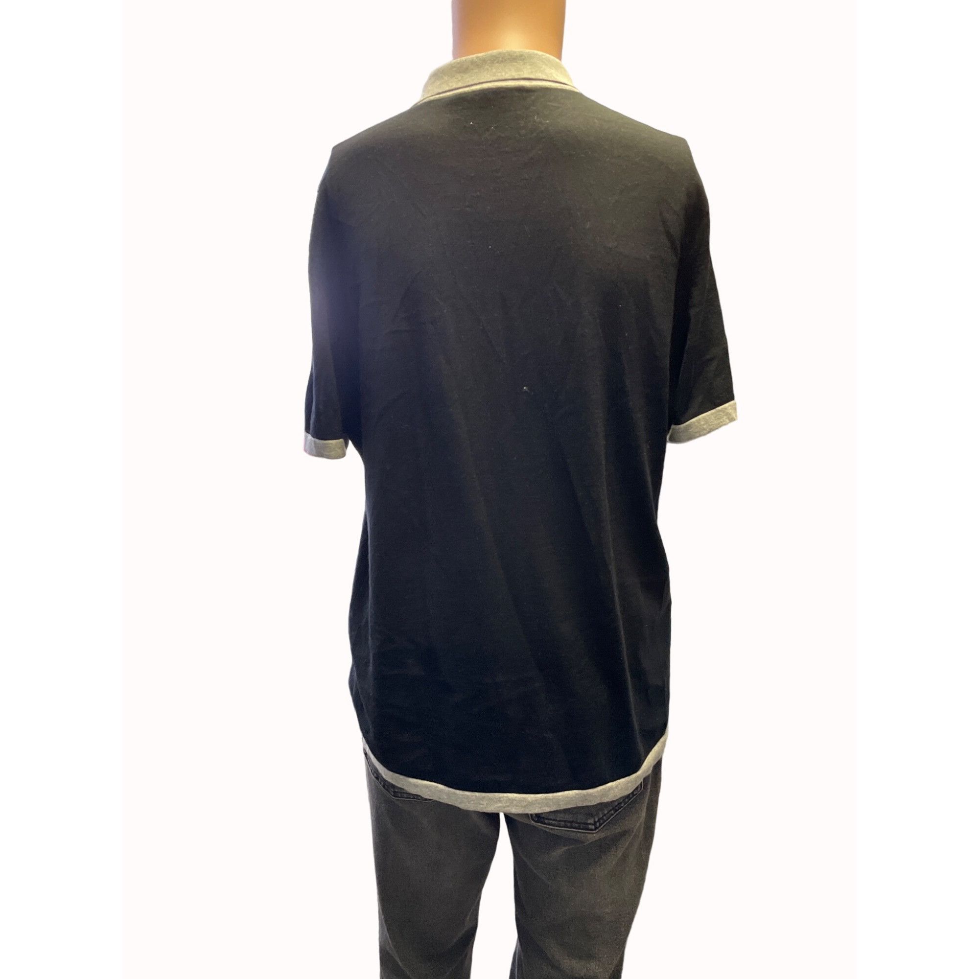 Autumn Cashmere Autumn Cashmere Mens Polo Shirt Black Gray Italian Yarn Size Size US L / EU 52-54 / 3 - 4 Thumbnail