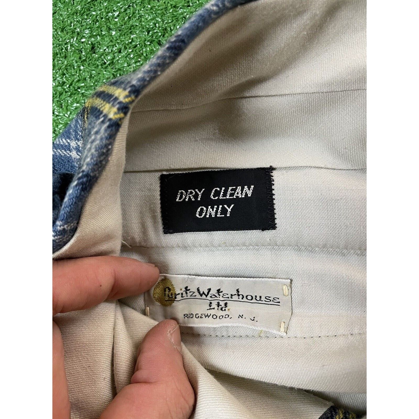 Vintage Vintage 70s Blue Green Plaid 36 32 Trousers Pants USA Talon Size US 35 - 3 Thumbnail