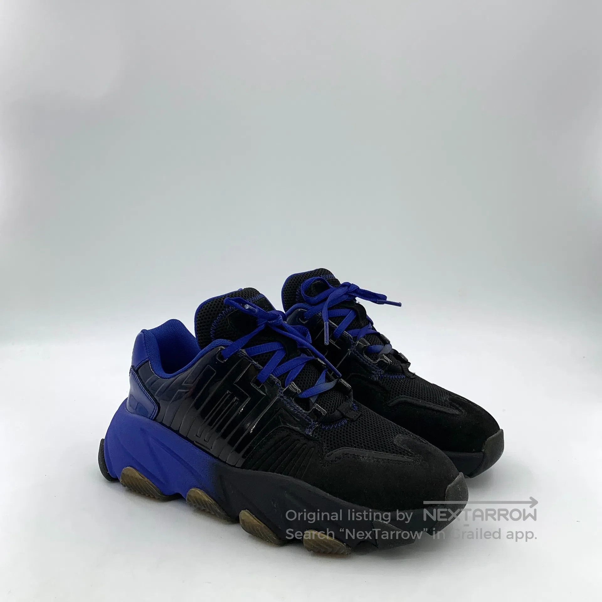 ASH Ash Blue and Black Contrast Color Laced Casual Flat Dad Sh Size US 5 / EU 37 - 2 Thumbnail