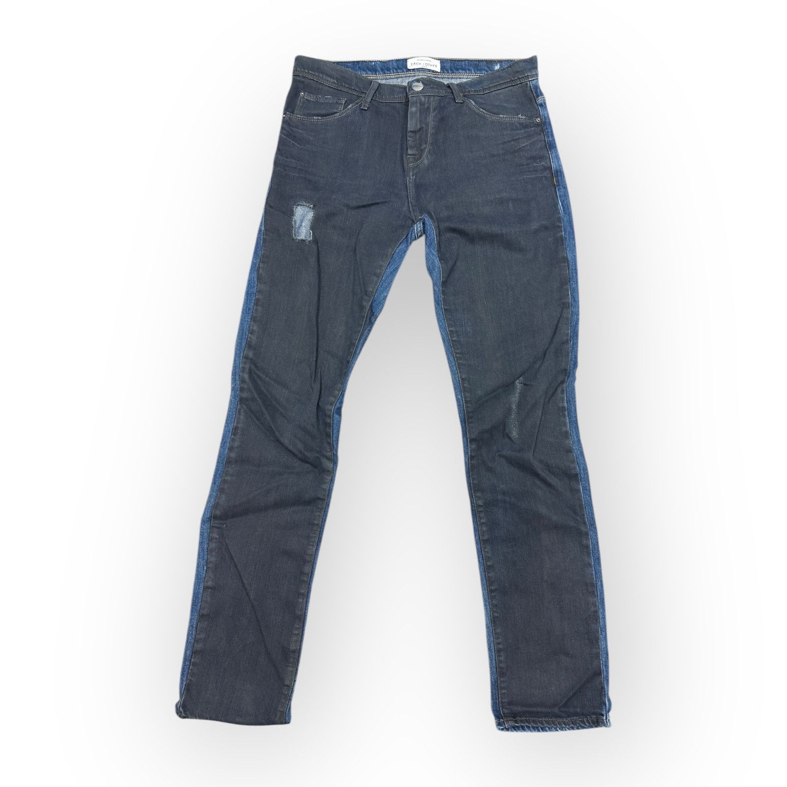 EACH x OTHER Each x Other Paris Two Color Denim Waxed Front Skinny Jeans Size 26" / US 2 / IT 38 - 1 Thumbnail