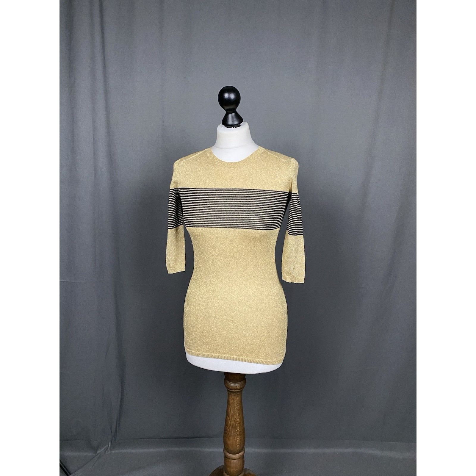 Dolce & Gabbana Dolce&Gabbana Women's Beige Wool Silk Crewneck Tunic Sweater Size S / US 4 / IT 40 - 4 Thumbnail