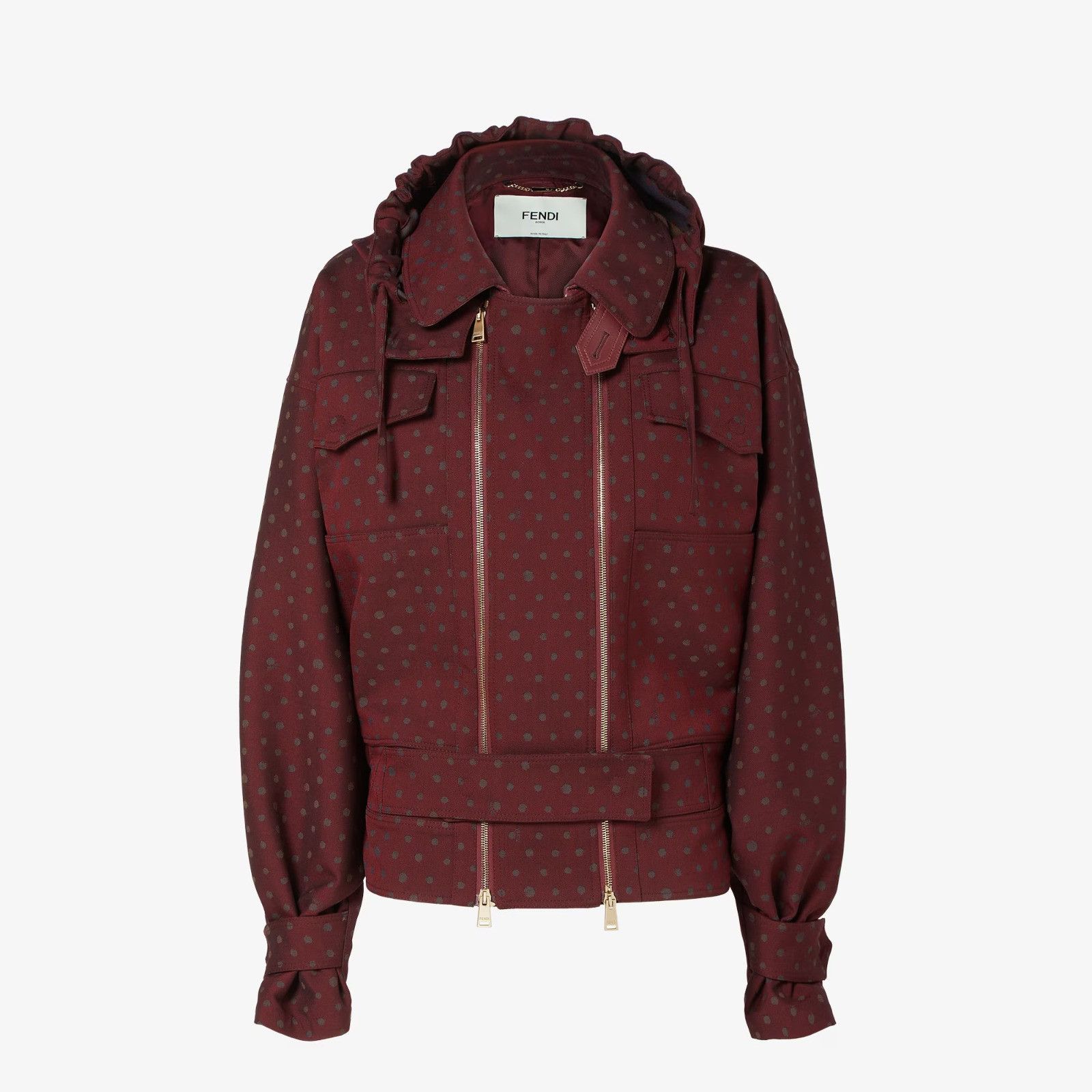 Fendi os11x0526 Wool Jacket in Burgundy Size S / US 4 / IT 40 - 1 Thumbnail