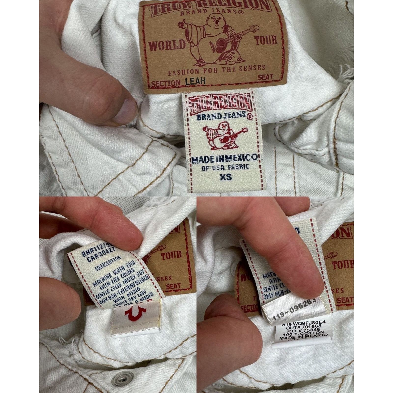 True Religion True Religion Leah Kylie Womens White Cotton Trucker Vest XS Size XS / US 0-2 / IT 36-38 - 3 Thumbnail