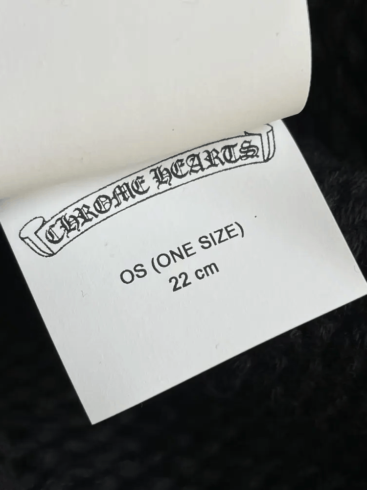 Chrome Hearts Chrome Hearts Cashmere Cross Leather Patch Black Beanie Size ONE SIZE - 8 Thumbnail