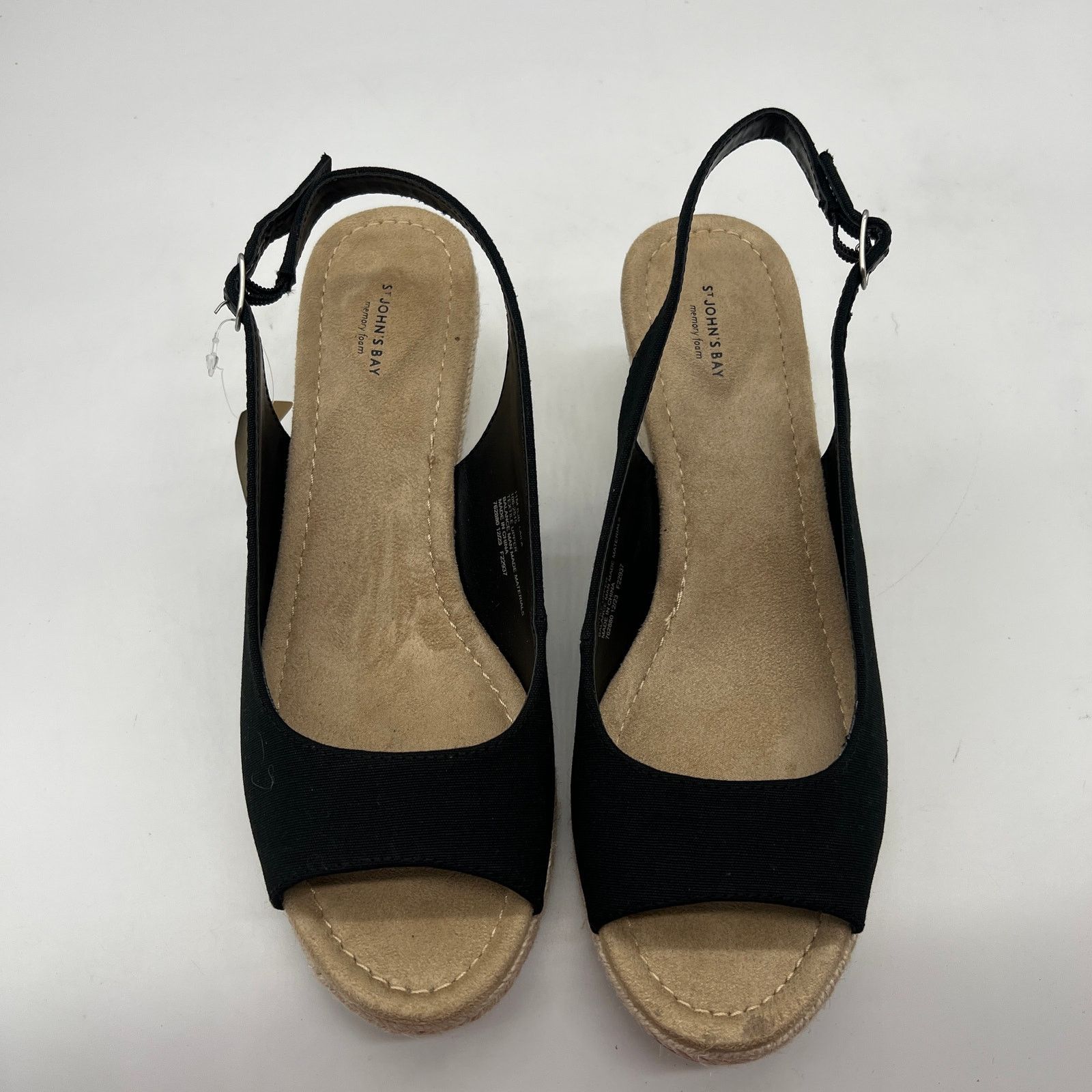 Other St. John's Bay Womens Wedge Sandals Black Color Size 11M Size US 11 / IT 41 - 3 Thumbnail