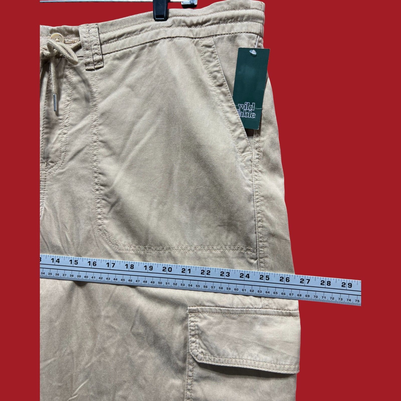Other Wild Fable - Women's Mid-Rise Wide Leg Cargo Beach Pants - L Size 42" / US 20 - 6 Thumbnail