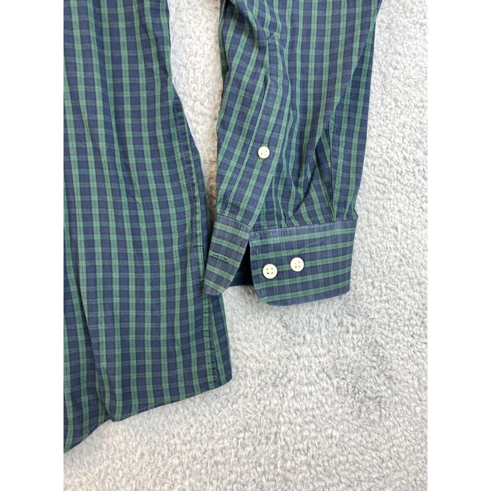 Croft & Barrow Vintage Croft & Barrow Men’s Dress Shirt Cotton Check Pattern Collared Button-Down Casual Business Green Blue 17.5 Regular Size 46R - 2 Thumbnail
