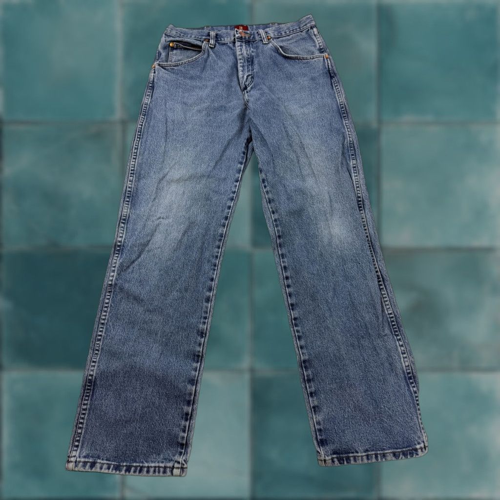 Wrangler Wrangler Jeans Mens 33x31 Blue Relaxed Fit Straight Leg 100% Cotton Denim 3K Size US 33 - 1 Thumbnail