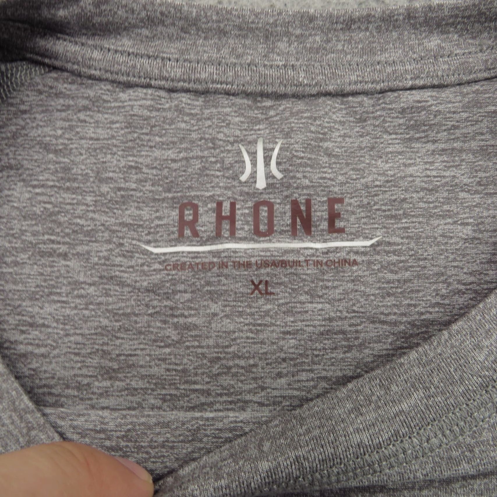 Rhone Rhone Reign Shirt Mens XL Light Charcoal Heather Short Sleeve Performance Tech Shirt Size US XL / EU 56 / 4 - 3 Thumbnail