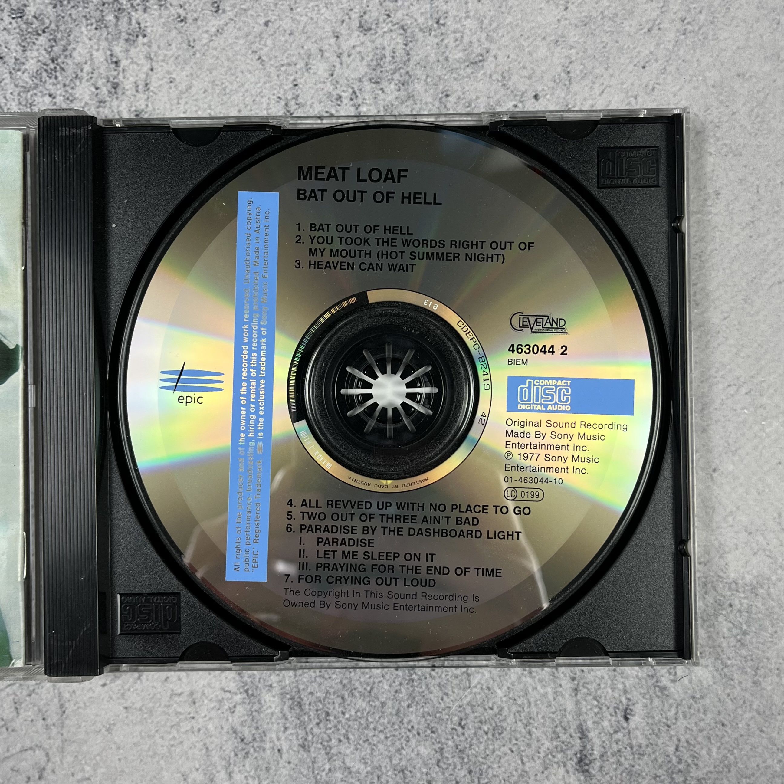 Vintage Vintage Meat Loaf “Bat Out Of Hell” CD Disk 1990’s Size ONE SIZE - 10 Thumbnail