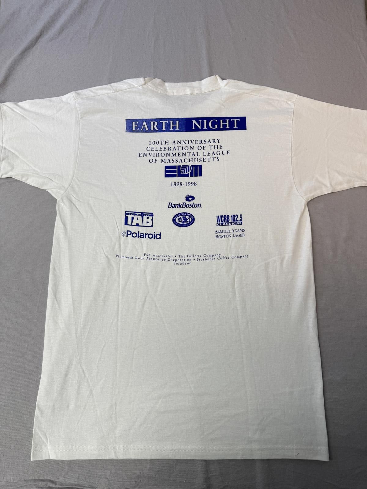 Fruit Of The Loom Vtg Earth Night T-shirt Environmental League Massachusetts Size US L / EU 52-54 / 3 - 2 Thumbnail