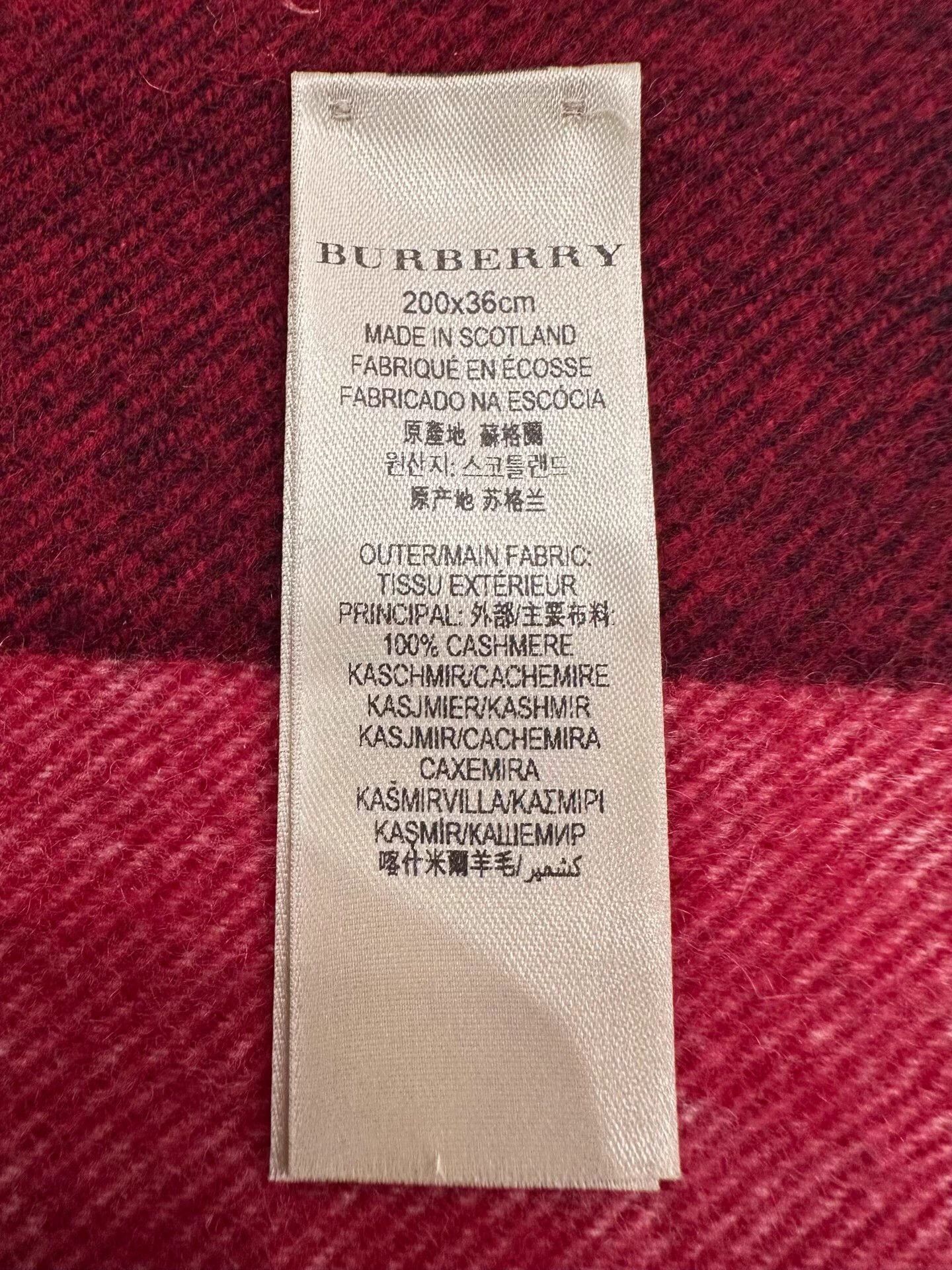 Burberry Burberry red check cashmere fringe scarf Size ONE SIZE - 8 Thumbnail