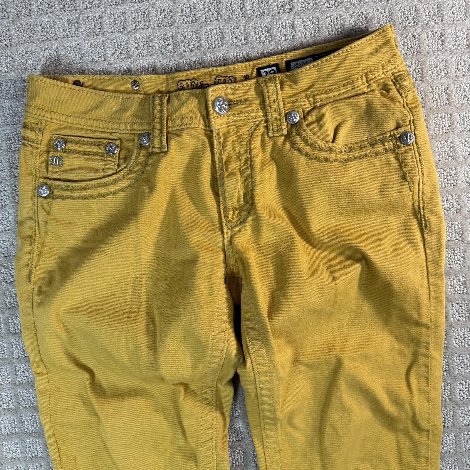 Other Miss Me Yellow Skinny Jeans Womens 29 Size 29" - 2 Thumbnail