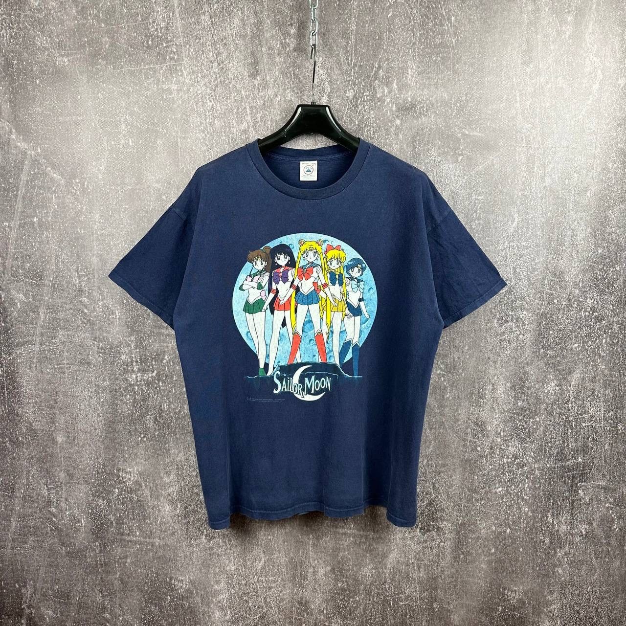 Image of Vintage Sailor Moon Anime T Shirt 1999 Delta Tag in Faded Blue, Men's (Size XL)