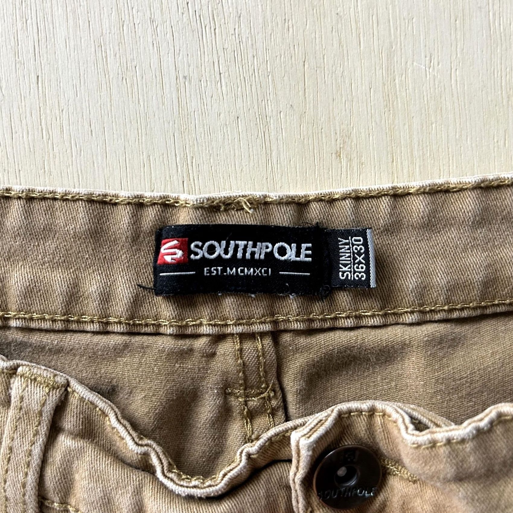 Southpole Southpole Cargo Pants Mens 36x30 Beige Slim Skinny Leg Casual Workwear Streetwear Pants Size US 36 / EU 52 - 2 Thumbnail