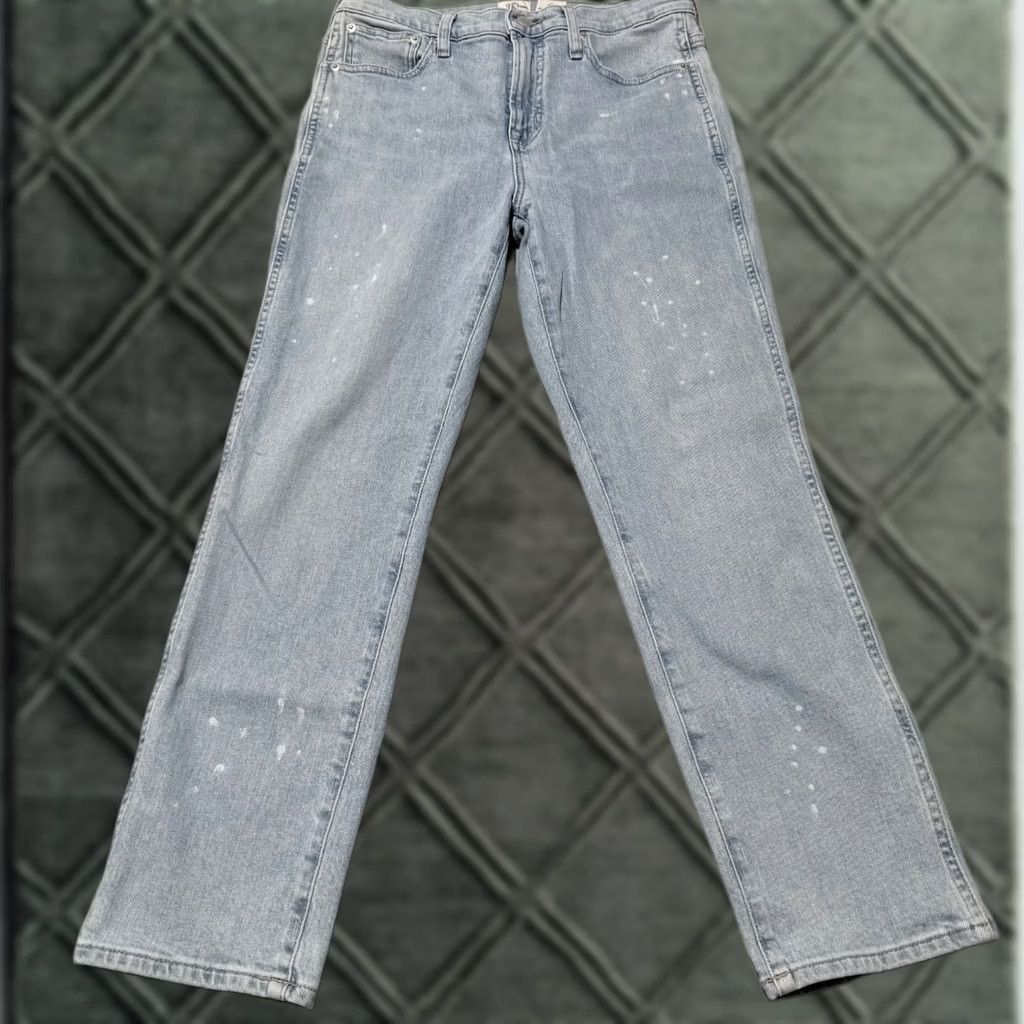 J.Crew J.Crew Jeans Women's Blue Paint Splatter Straight-Leg - 29 Size 29" - 1 Thumbnail