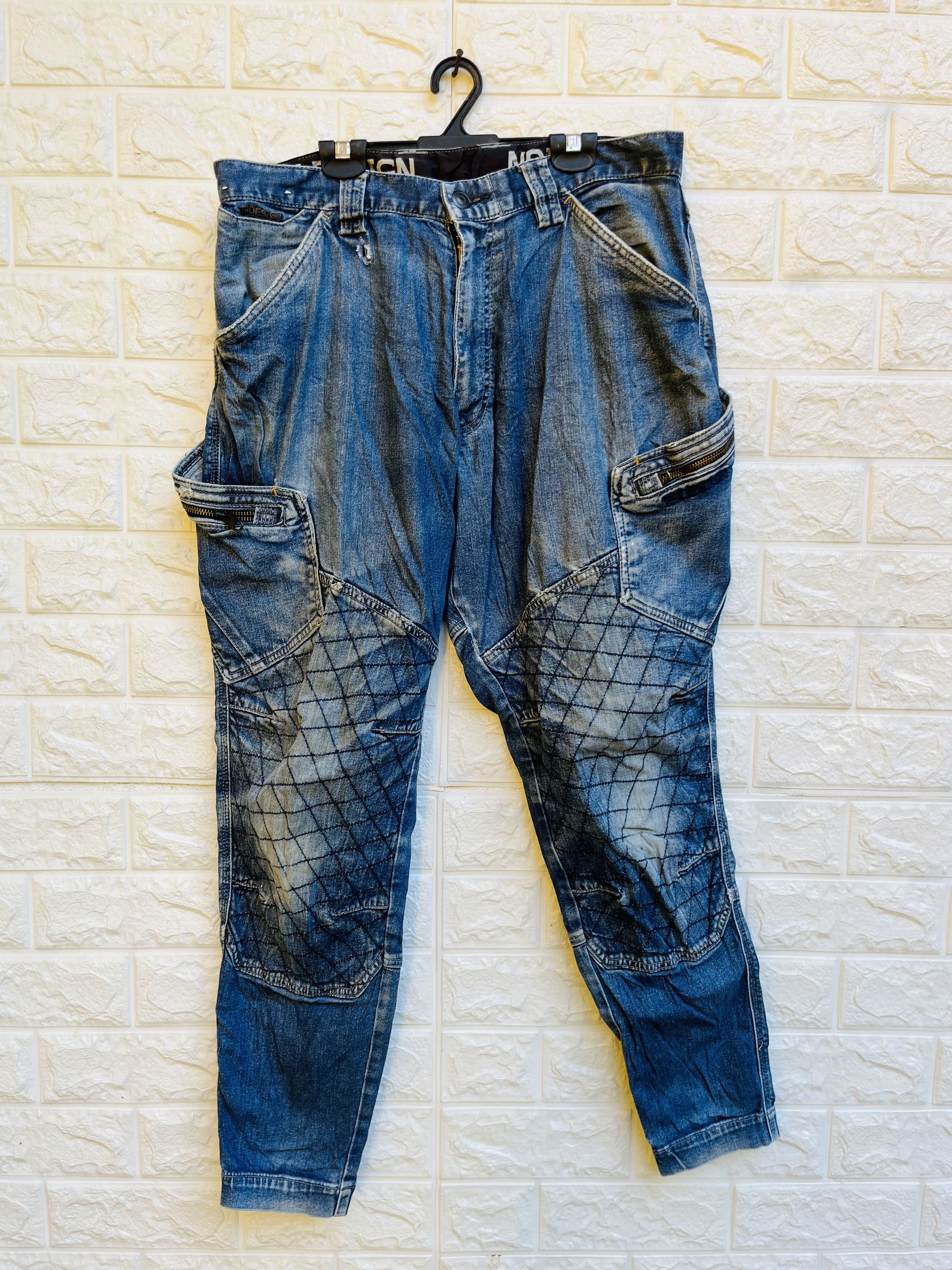 image of Distressed Denim x Vintage Ts Design Japanese Designer Fashion Style in Dark Blue, Men's (Size 32)