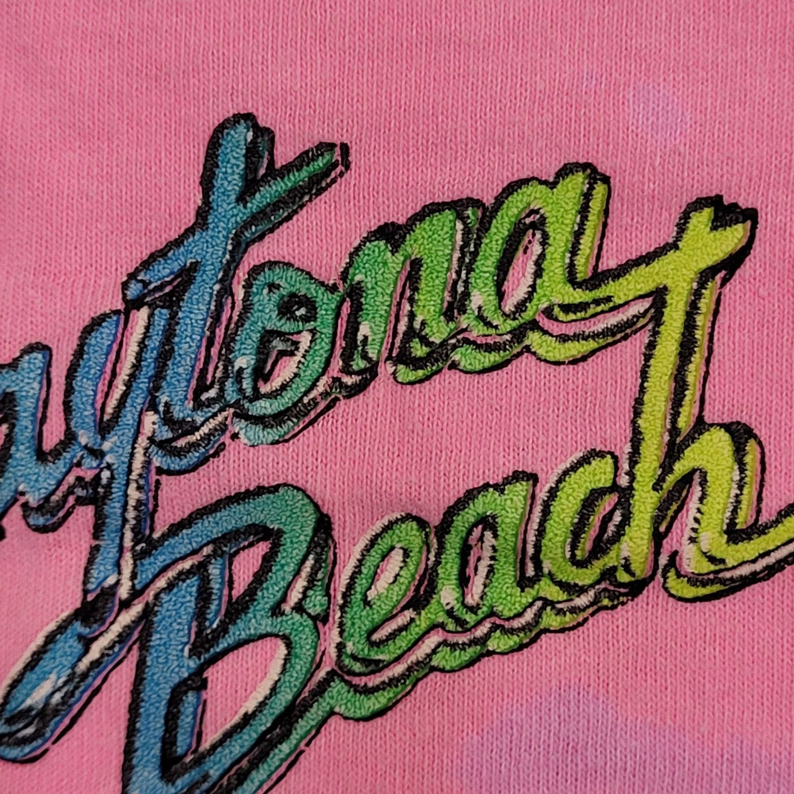 Fruit Of The Loom VTG 90s Daytona Beach Neon Pink T-Shirt Womens M/L Bleached Size L / US 10 / IT 46 - 4 Thumbnail