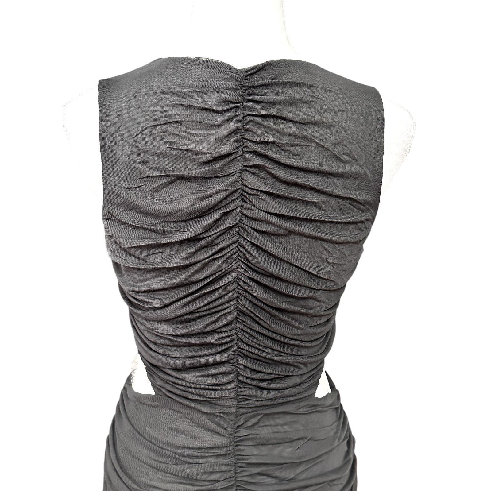 Other Royalty By Maluma Cut-Out Mini Dress Mesh Black Womens M NWT Size M / US 6-8 / IT 42-44 - 7 Thumbnail