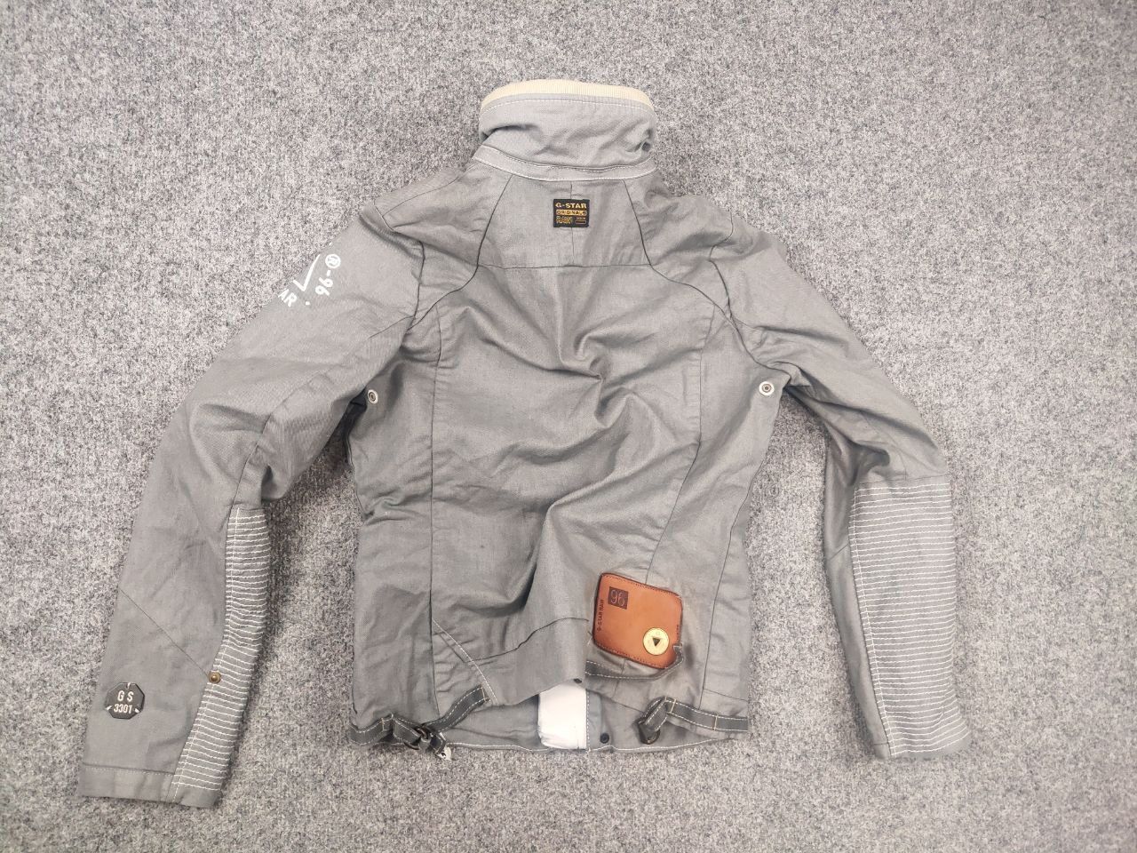 G-Star Vintage G Star Raw Gunner Zip Waxed Gray Cotton Biker Jacket Size M / US 6-8 / IT 42-44 - 10 Thumbnail