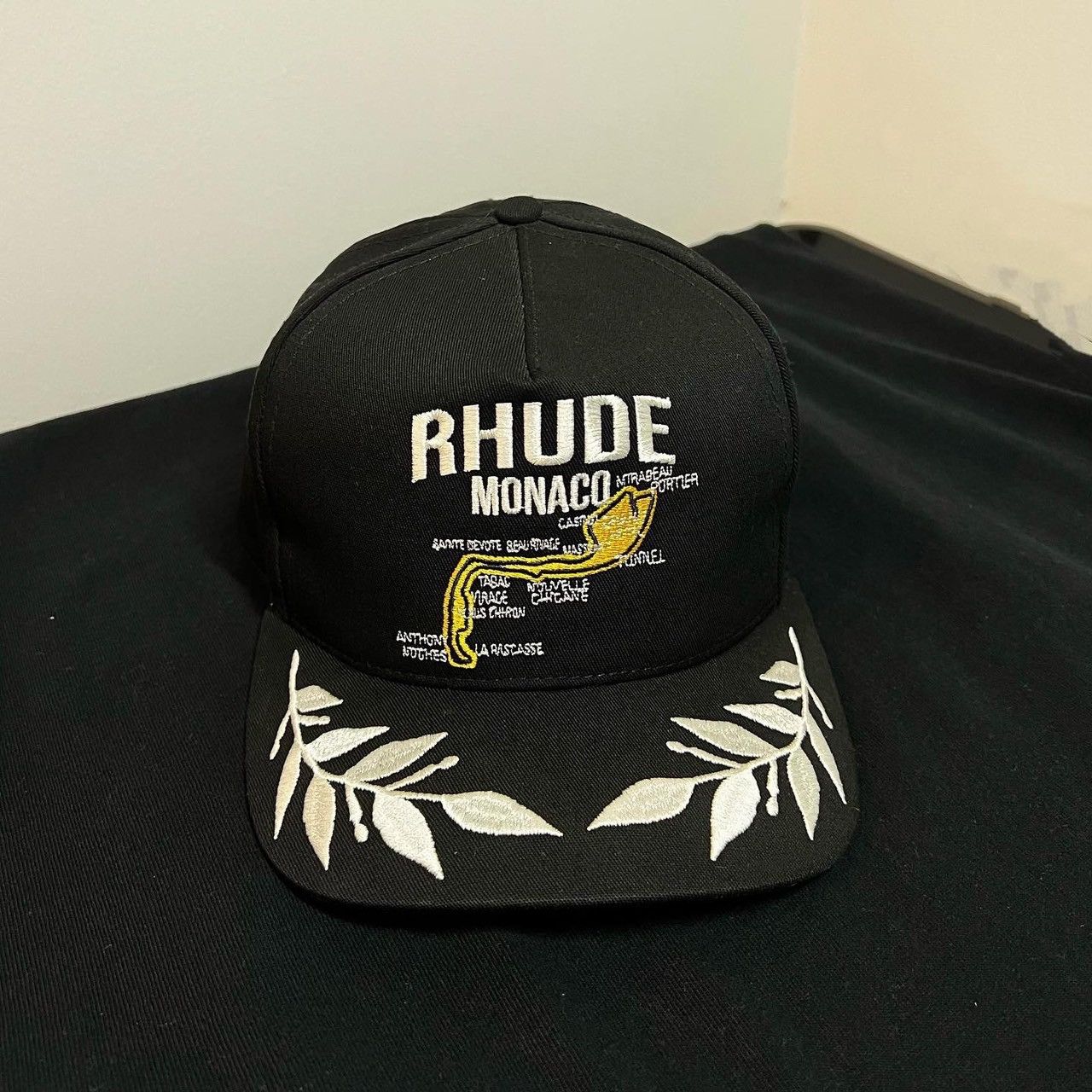 image of Rhude Monaco Hat in Black, Men's