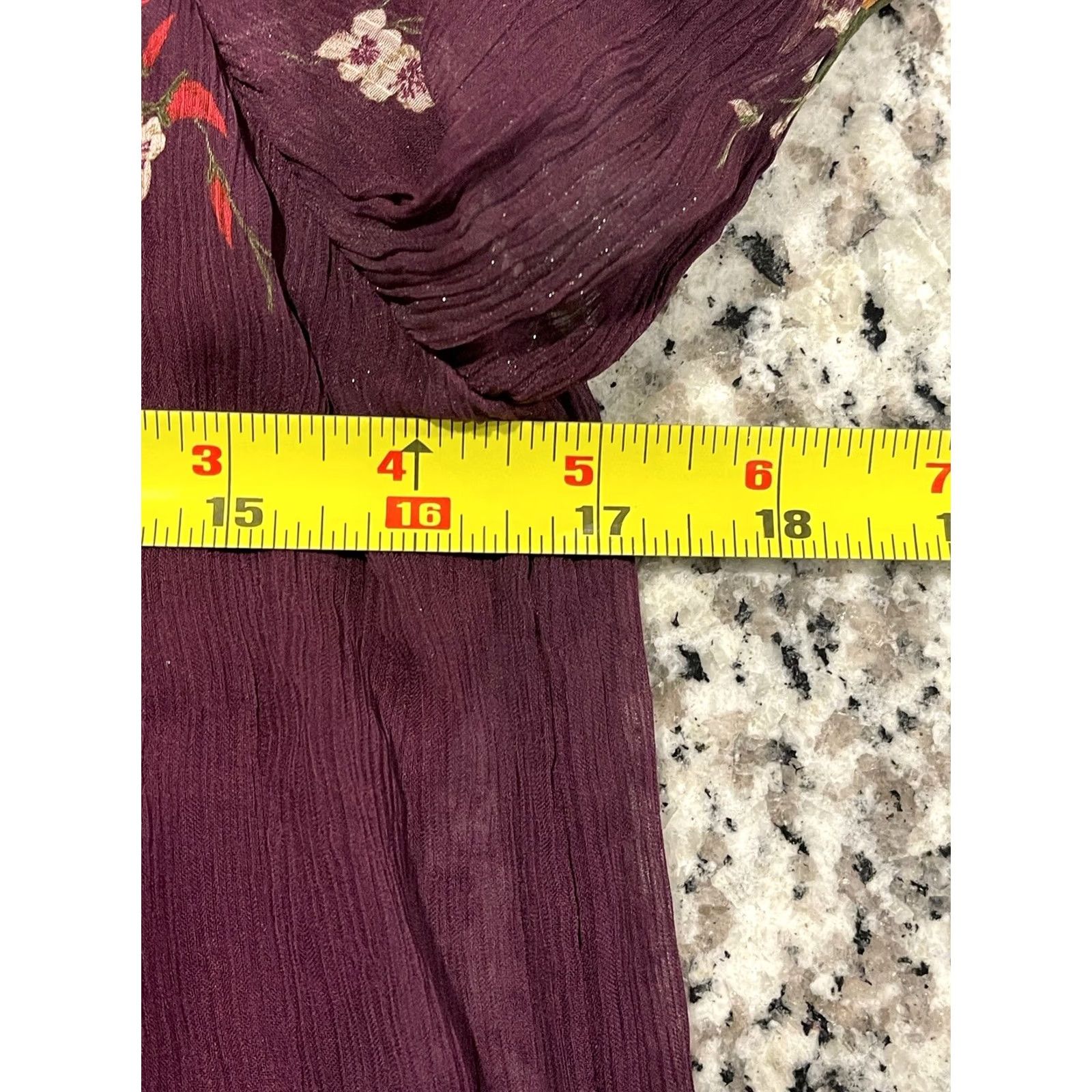 Vintage Sundance Dress Womens S size Ombre Floral Chiffon Bell Sleeve Vandenberg Size S / US 4 / IT 40 - 7 Thumbnail